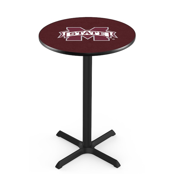42" Blk Wrinkle Mississippi State Pub Table